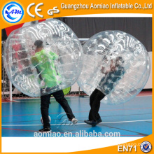 Bola de burbuja de vidrio claro loco rebote bola, bola de burbuja de parachoques inflable humano